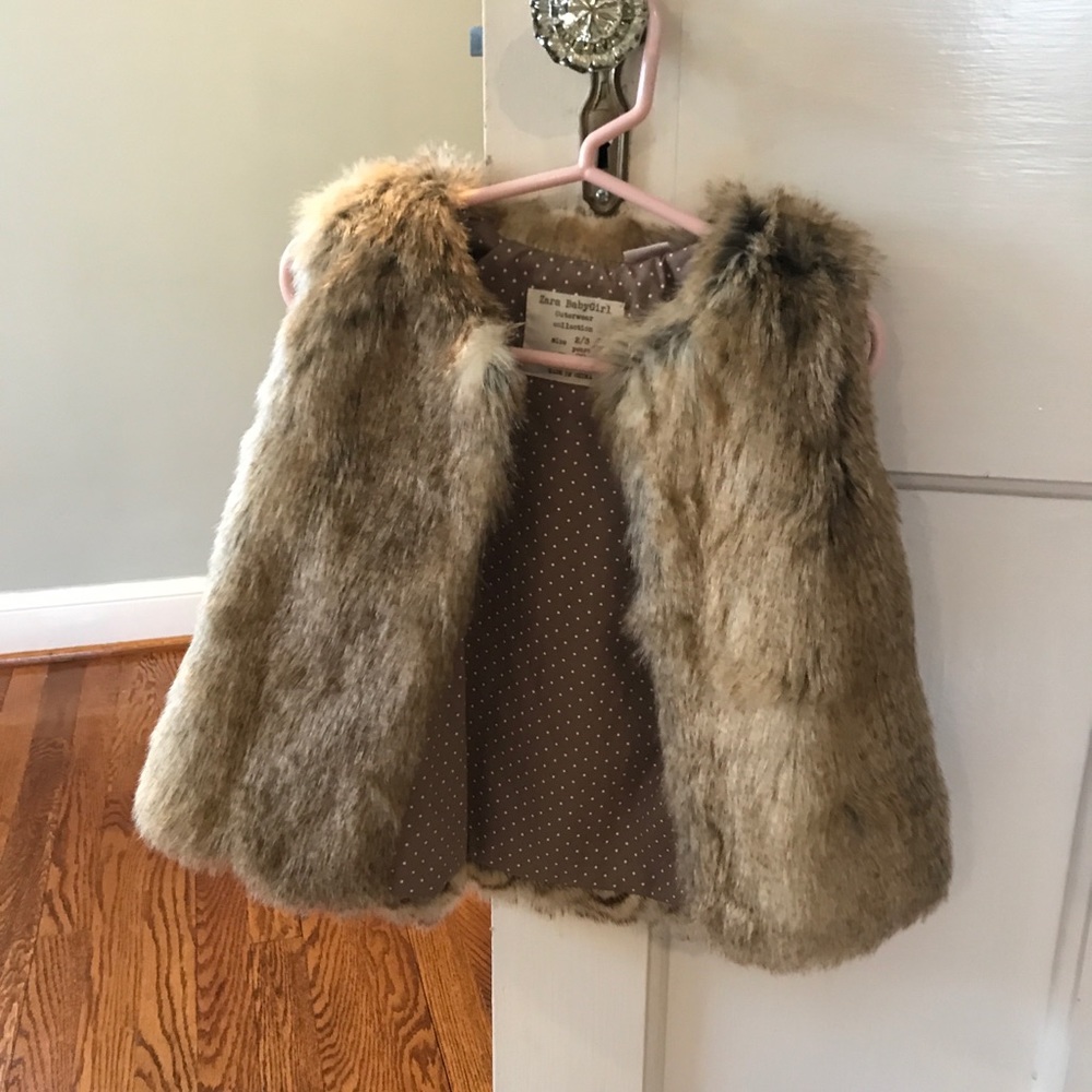 Zara faux fur vest.